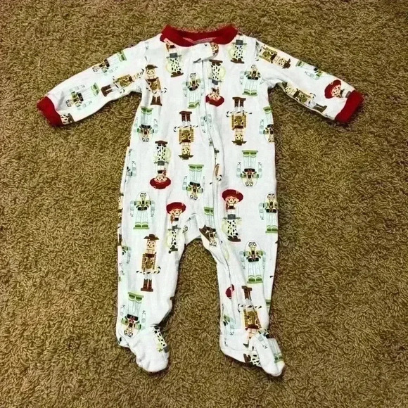 Disney Other - 💙🩷Disney Pixar Unisex Toy Story Holiday Baby Pajamas Size 3-6M, Woody & Buzz